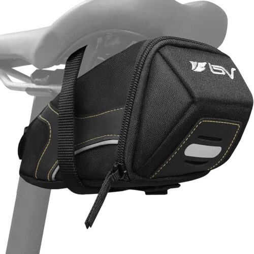 BV Bicycle Strap-On Saddle Bag with perfect Size I With reflective for a Safety ride I Seat Bag, Cycling Bag - Bike Bag for all our essentials, bike bags for bicycles, bike seat...