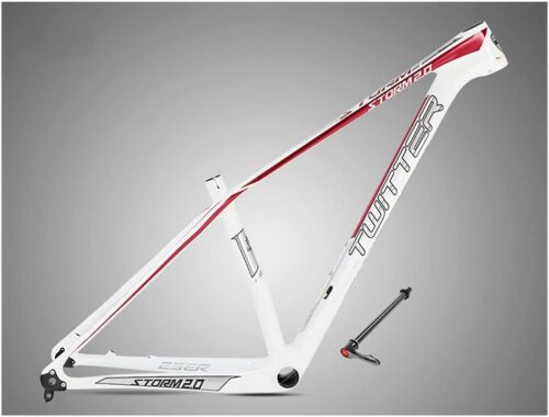 Carbon Fiber Bike Frame 27.5er 29er Mountain Bike Frame 15''/17''/19'' XC Hardtail Frame Internal Routing Disc Brake Thru Axle 12 * 142mm(White,29 * 17'')