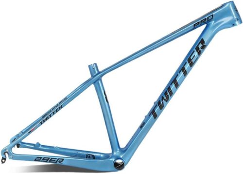 Carbon Fiber Hardtail Mountain Bikes Frame 27.5er 29er Disc Brake Mountain Bikes Frame 15''/17''/19'' Internal Routing QR 135mm (Color : Blue, Size : 27.5 * 17'')