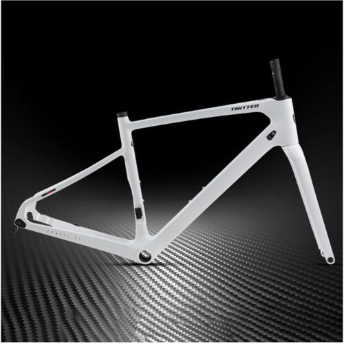 Carbon Road Bike Frameset 700C Gravel Bike Frame 45/48/51/54CM Disc Brake Frame Lightweight Thru Axle 12x100mm/12x142mm Internal Routing(48CM)