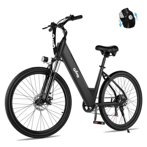 Cityone Electric Bike for Adults 26" Step-Through 22MPH Ebike with 2.1" Tire,UL2849 Certified Built-in Removable Battery,Peak 750W Motor Ebikes with 7 Speed, Commuter E Bicycle