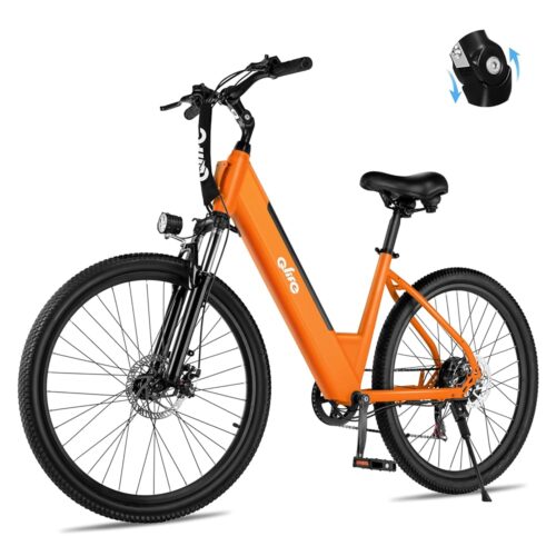 Cityone Electric Bike for Adults 26" Step-Through 22MPH Ebike with 2.1" Tire,UL2849 Certified Built-in Removable Battery,Peak 750W Motor Ebikes with 7 Speed, Commuter E Bicycle