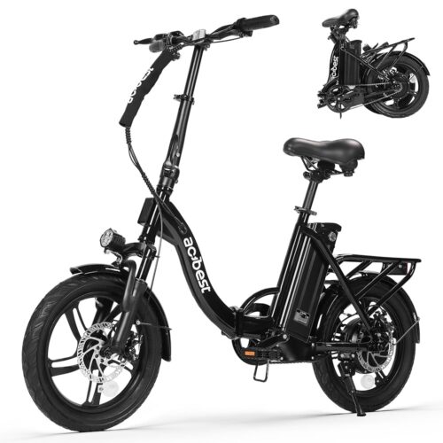 Cityrun Folding Ebike, 16" Electric Bike for Adults with Speed 20MPH Peak 500W Motor, Max Range 30 Miles, 36V 280.8Wh UL2849 Certified Removable Battery, Gift for Adults &...