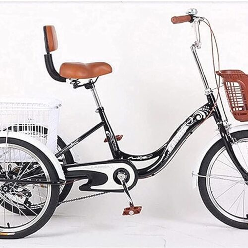 Comfort Three-Wheeled Bicycles for Seniors Tricycle for Adult Seniors Women Men 1 Speed 3-Wheel Bike Trike with Shopping Basket Three Wheeled Recumbent Bicycle