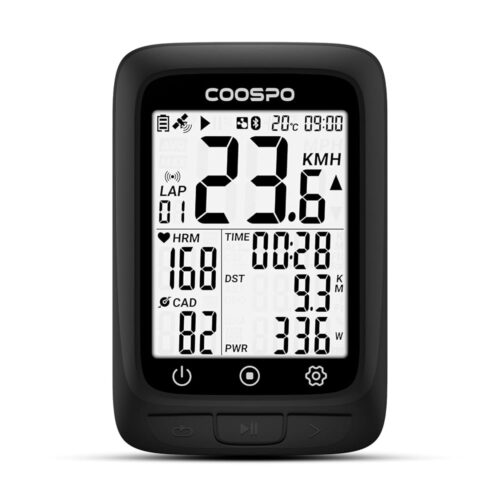 COOSPO Bike Computer GPS Wireless, ANT+ Cycling Computer GPS with Bluetooth, Multifunctional ANT+ Bicycle Computer GPS with 2.4 LCD Screen, Bike Speedometer with Auto Backlight...