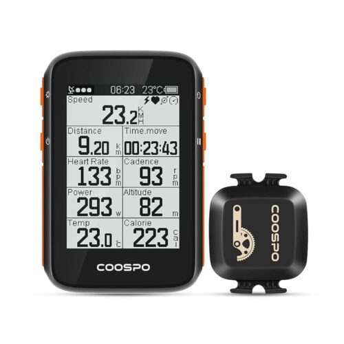 COOSPO Bike Computer Wireless GPS, Bike Speedometer with Auto Backlight, Bluetooth ANT Cycling GPS Computer, Bicycle Computer BC200 with Waterproof, Compatible with CooSporide app