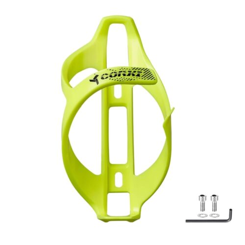 corki Cycles Bike Water Bottle Holder, Right Side Load Water Bottle Cage for Road, Mountain, Gravel Bicycle Lime Punch 1-Pack