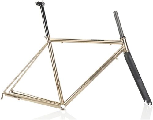 Cr-Mo Steel Road Bikes Frameset 700c C Brake Frame 45/47/49/51/53/55cm Quick Release Road Frame BSA68mm (Color : Gold, Size : 49cm)