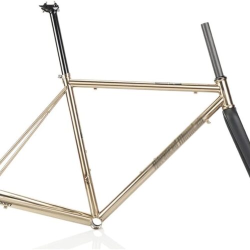 Cr-Mo Steel Road Bikes Frameset 700c C Brake Frame 45/47/49/51/53/55cm Quick Release Road Frame BSA68mm (Color : Gold, Size : 49cm)