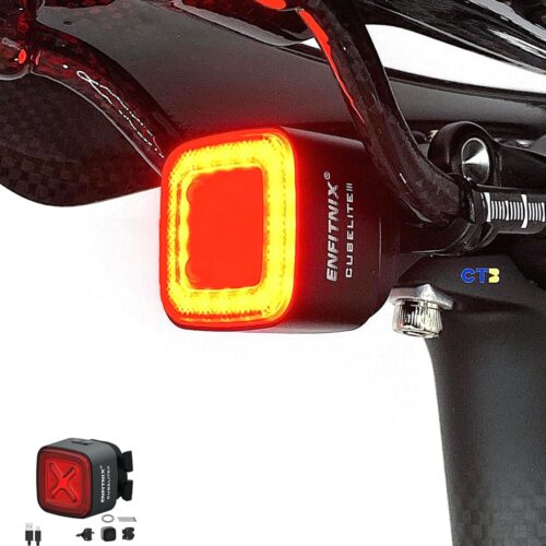 CUBELITE III Smart Bike Light,Ultra-high Visibility, Auto On/Off, Dual-Channel LED Automatic Brake-Sensing Taillight, USB Type-C Rechargeable Ultra-Long Standby, IPX6...