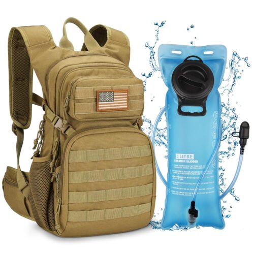 CVLIFE Tactical Hydration Backpack 3L, Lightweight Water Bag Hydration Pack, Hiking Backpack with Water Bladder for Men Women, Heavy Duty Molle Water Backpack for Cycling,...