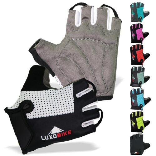 Cycling Gloves Bicycle Gloves Bicycling Gloves Mountain Bike Gloves – Anti Slip Shock Absorbing Padded Breathable Half Finger Short Sports Gloves Accessories for Men/Women