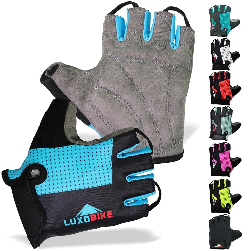 Cycling Gloves Bicycle Gloves Bicycling Gloves Mountain Bike Gloves – Anti Slip Shock Absorbing Padded Breathable Half Finger Short Sports Gloves Accessories for Men/Women