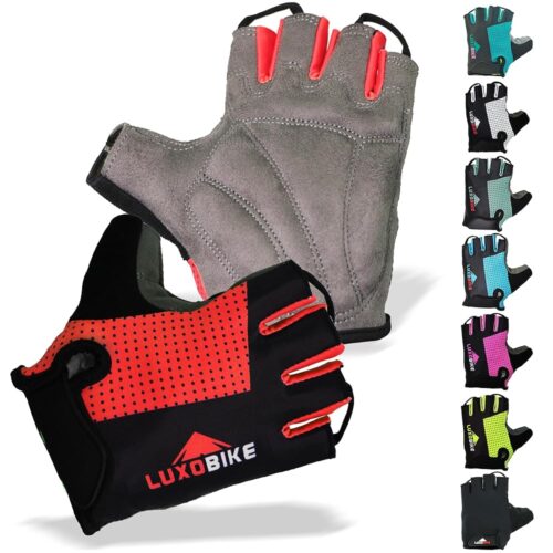 Cycling Gloves Bicycle Gloves Bicycling Gloves Mountain Bike Gloves – Anti Slip Shock Absorbing Padded Breathable Half Finger Short Sports Gloves Accessories for Men/Women