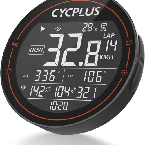 CYCPLUS GPS Bike Computer, Wireless Cycling Computer, ANT+ Bluetooth Bicycle Computer Mini Speedometer Odometer Waterproof MTB Tracker, Rechargeable with 2.5 Inch Screen for...