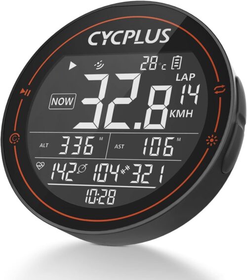 CYCPLUS GPS Bike Computer, Wireless Cycling Computer, ANT+ Bluetooth Bicycle Computer Mini Speedometer Odometer Waterproof MTB Tracker, Rechargeable with 2.5 Inch Screen for...