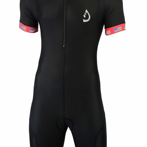 Deckra Cycling Skinsuit Short Sleeve Jersey Short One Piece Breathable Triathlon, Road Cycling MTB Bike Tri-Suit