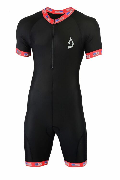 Deckra Cycling Skinsuit Short Sleeve Jersey Short One Piece Breathable Triathlon, Road Cycling MTB Bike Tri-Suit