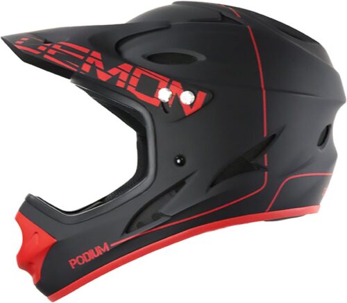 Demon United Podium Full Face Helmet Black/Red Lrg