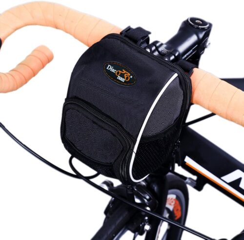 Disconano® Cycling Bike Bicycle Handlebar Bags Front Baskets Black with Rain Cover