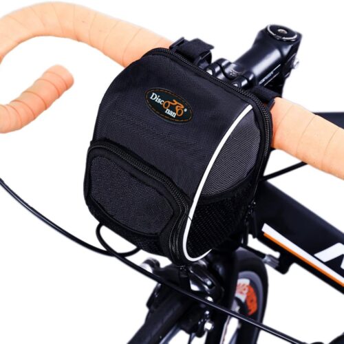 Disconano® Cycling Bike Bicycle Handlebar Bags Front Baskets Black with Rain Cover