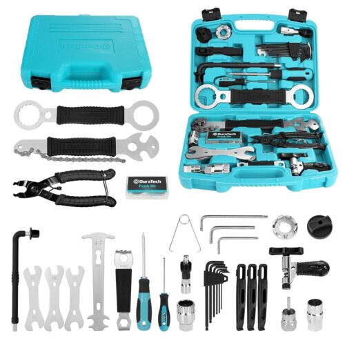 DURATECH 41 Pieces Bike Repair Tools, Complete Bike Tools Kit with Storage Box, Mountain Bike Maintenance Tools, for Mountain, Road, and Park Bicycle with Chain Riveter, Tire...