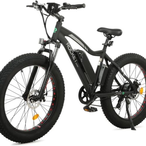 ECOTRIC 26” Fat Tire Electric Bike Powerful Adults Mountain Bicycle 500W Motor 36V/12.5AH Removable Lithium Battery Beach Snow Ebike Shock Absorption - 90% Pre Assembled