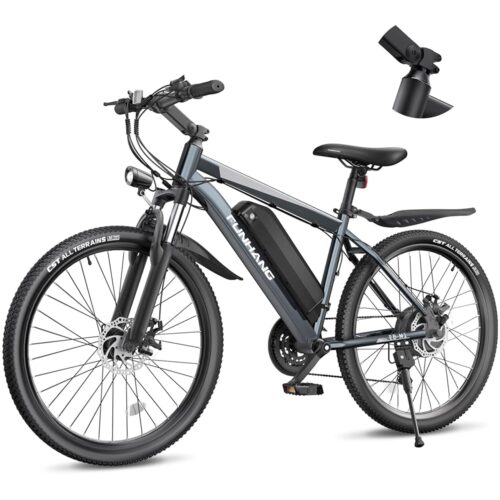 Electric Bike for Adults, 26'' 1000W Peak Ebike, Up to 50 Miles 21.7MPH Electric Mountain Bike with 48V 374.4WH Removable Battery, Adjustable Stem, Fenders, Lockable Suspension...