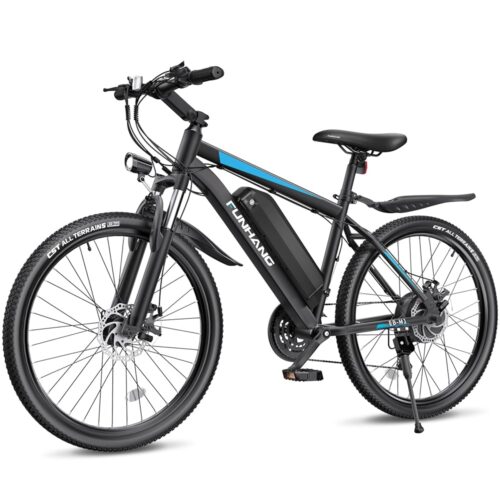 Electric Bike for Adults, 26'' 1000W Peak Ebike, Up to 50 Miles 21.7MPH Electric Mountain Bike with 48V 374.4WH Removable Battery, Adjustable Stem, Fenders, Lockable Suspension...