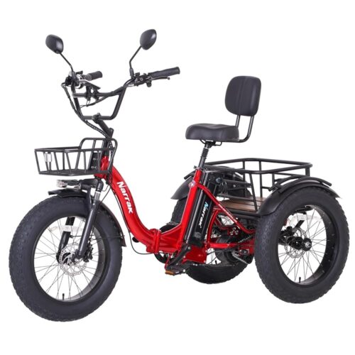 Electric Tricycle for Adults, 750W(Peak 1350W), 48V13Ah Ebike, 20"x4.0" Aluminum Folding Fat Tire 3 Wheel Electric Trike, Max 20MPH Hydraulic Brake, Rear Motor Differential