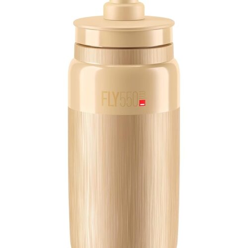 Elite Fly 550ml Water Bottle, Beige with Tex Grip – Ultra-Lightweight and Ergonomic for Cyclist