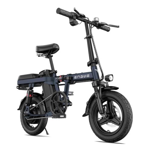 ENGWE Folding Electric Bike for Adults Teens, 14" Fat Tire City Commuter Ebike, Mini Electric Bicycle with 350W (Peak 600W) Motor 48V 10AH Removable Battery Max 20MPH 37Miles