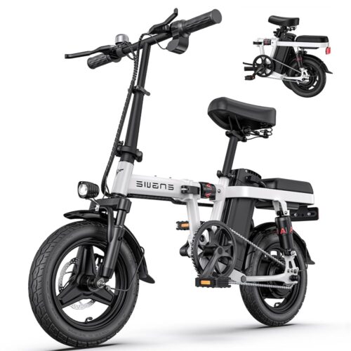 ENGWE Folding Electric Bike for Adults Teens, 14" Fat Tire City Commuter Ebike, Mini Electric Bicycle with 350W (Peak 600W) Motor 48V 10AH Removable Battery Max 20MPH 37Miles