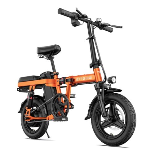 ENGWE Folding Electric Bike for Adults Teens, 14" Fat Tire City Commuter Ebike, Mini Electric Bicycle with 350W (Peak 600W) Motor 48V 10AH Removable Battery Max 20MPH 37Miles