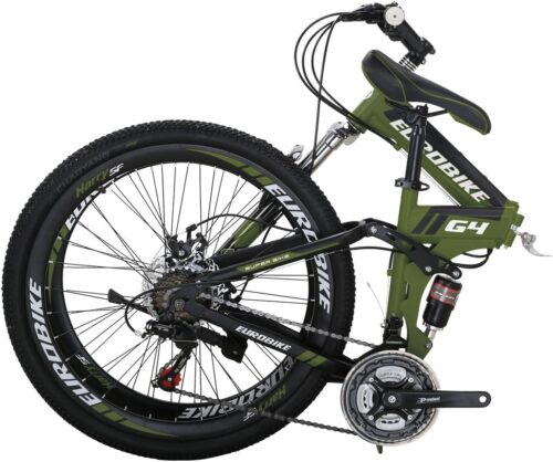 EUROBIKE Mountain Bike,Mens Mountain Bike. 21 Speed Bike,26/27.5 Inches, Dual Suspension, Folding Mountain Bike