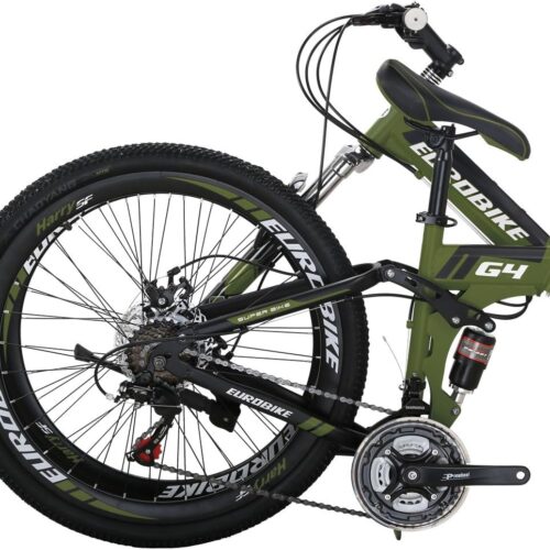 EUROBIKE Mountain Bike,Mens Mountain Bike. 21 Speed Bike,26/27.5 Inches, Dual Suspension, Folding Mountain Bike