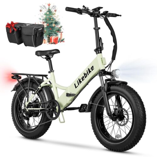 Folding Electric Bike 20" x 4.0 Fat Tire Electric Bicycle,48V Lithium Removable Battery,Peak 720W Folding Ebike for Adult,5 Pedal-Assist Levels& Large LCD Display,Step Through...