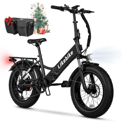 Folding Electric Bike 20" x 4.0 Fat Tire Electric Bicycle,48V Lithium Removable Battery,Peak 720W Folding Ebike for Adult,5 Pedal-Assist Levels& Large LCD Display,Step Through...