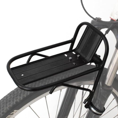 Front Bike Rack,Aluminum Alloy Bike Cargo Rack,15KG Capacity Mountain Road Bike Pannier Rack,Cycling Equipment,Black