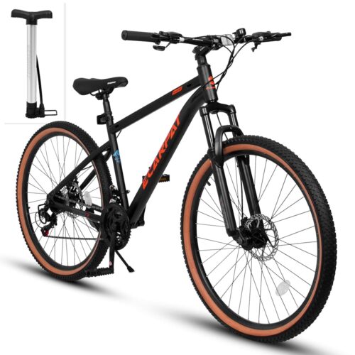 Full Dual Suspension Mountain Bike 24/26/27.5 Inch, Christmas New Year Gifts Bike for Mens Womens, Student Work with 21-Speed Disc Trail Commuter City Snow Bicycles