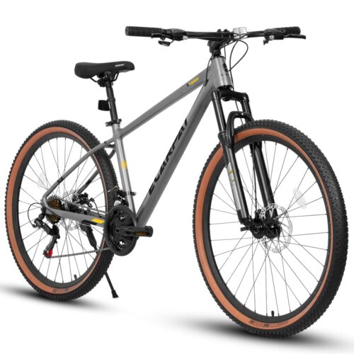 Full Dual Suspension Mountain Bike 24/26/27.5 Inch, Christmas New Year Gifts Bike for Mens Womens, Student Work with 21-Speed Disc Trail Commuter City Snow Bicycles