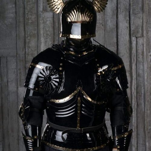 Full Plate Armour of The XV Century in Gothic Style Full Suit of Armor Custom Size Armour Knight Costume with Gold Plated Brass