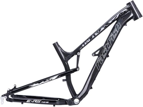 Full Suspension Bike Frame 27.5er Softtail Mountain Bike Frame Aluminium Alloy Disc Brake Bicycle Frame 17'' DH/XC/AM 135mm Quick Release Frame(Color:Black)
