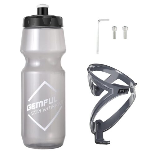 GEMFUL Cycling Water Bottle and Cage Set Lightweight 750ml Bike Bottle