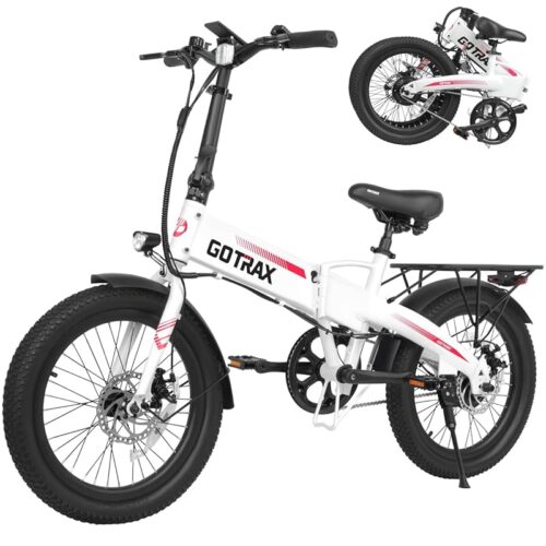 Gotrax 20" Folding Electric Bike with 40Miles (Pedal-assist1) by 48V Battery, 20Mph Power by Peak 500W, Adult Electric Bicycle with 5 Pedal-Assist Levels& LCD Display, Suitable...