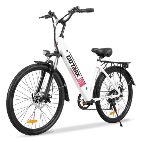 Gotrax 26" Electric Bike, Max Range 30Miles(Pedal-assist1) & 15.5/20Mph Power by 250/350W, 3 Riding Modes & Adjustable Seat, 7-Speed & Front Shock Absorber, Commuter Electric...