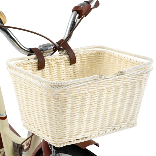 GRANNY SAYS Bike Basket, Wicker Basket for Bike, Hand-Woven Bicycle Basket, Detachable Wicker Front Handlebar Bike Basket