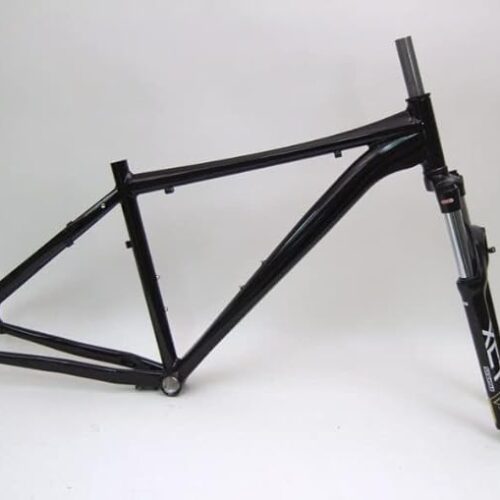 Gravity Unbranded Mountain Bike Frame Set with Suntour XCT Fork Black for 26 inch Wheel