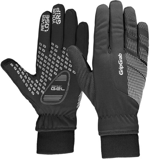 GripGrab Ride Windproof Winter Padded Cycling Gloves Full Finger Breathable Biking Gloves Thermal Fleece Lined Cold Weather Bike Riding Gloves for MTB Gravel Road Bike