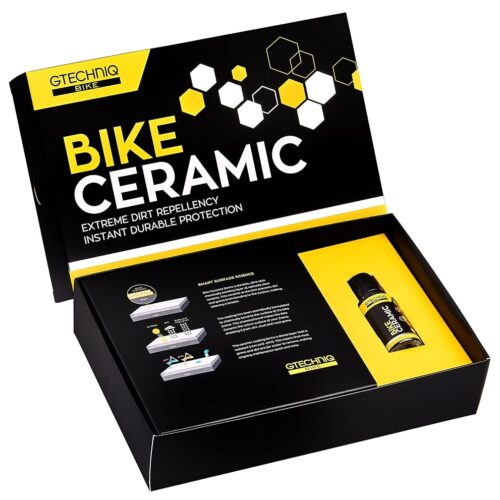 Gtechniq Bike Ceramic Bicycle Paint Protection Kit - Bike Protector Kit for Easy Cleaning - 1 x 100ml Frame Prep Spray, 1 x 15ml Ceramic Protector, 1 x Applicator, 1 x...